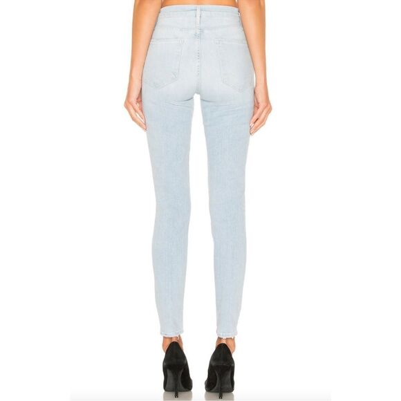 Frame Le High Skinny Distressed Stretch Skinny Jeans Light Wash Rush 28 - Picture 13 of 16
